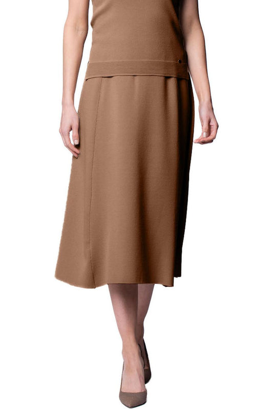 Natalie A-Line Midi Skirt; Mocha