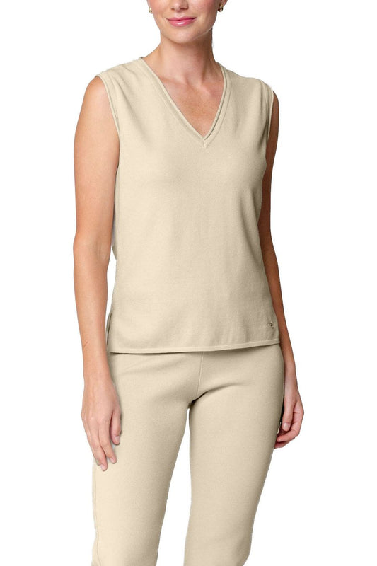 Victoria V-Neck Tank Top, Warm Beige