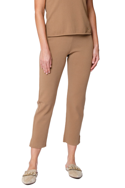 Alice Milano-Knit Slim Leg Pants; Mocha