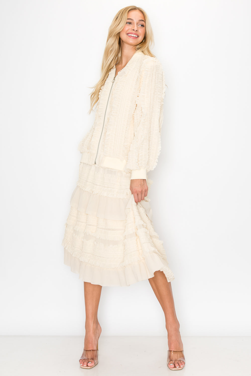 Winette Lace Ruffled Jacket