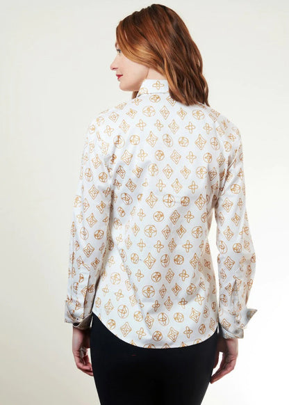 Rome Shirt Geometric  White Ground Super Cute Print