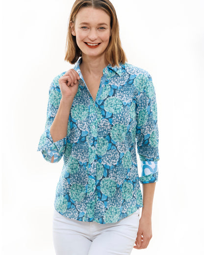 Rome 3/4 Shirt Hydrangeas XS / 4023-S438