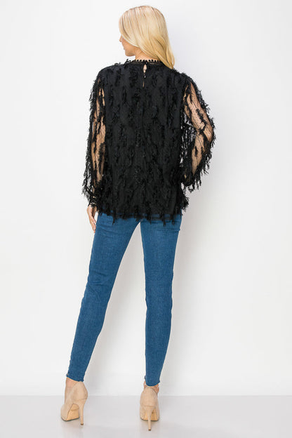 Whitney Woven Feathered Top