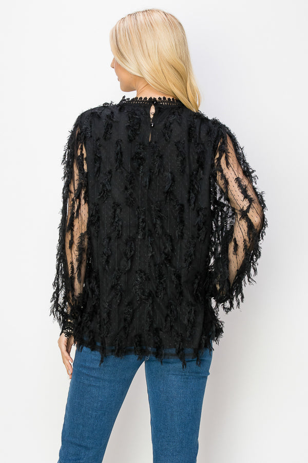 Whitney Woven Feathered Top