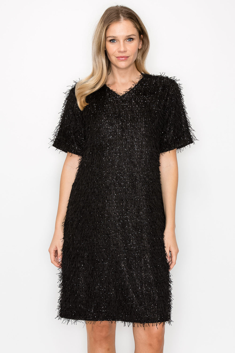 Winna Sparkling Feathered Eyelash Dress