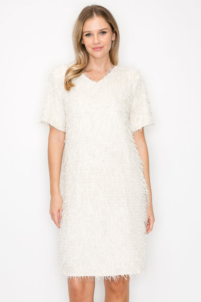 Winna Sparkling Feathered Eyelash Dress