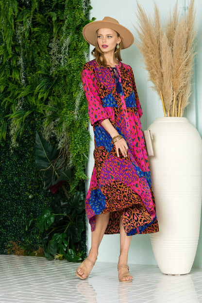 Waldina Printed Charmeuse Dress