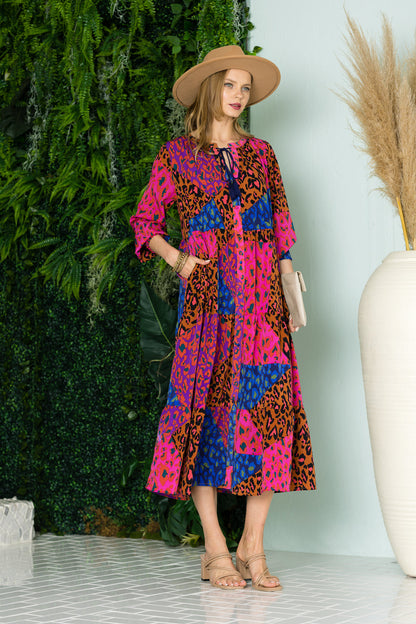 Waldina Printed Charmeuse Dress