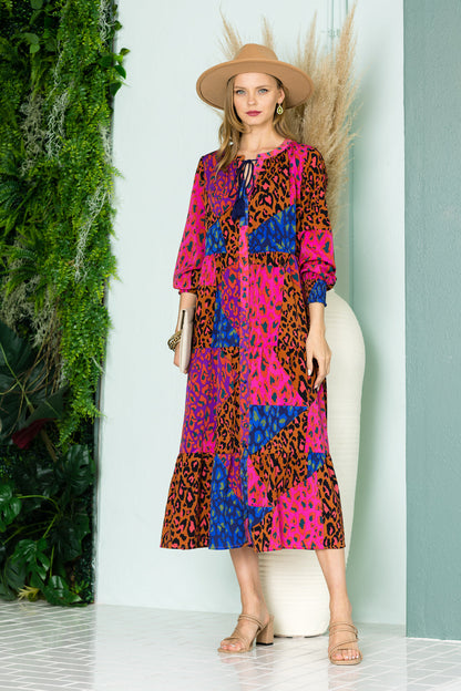 Waldina Printed Charmeuse Dress