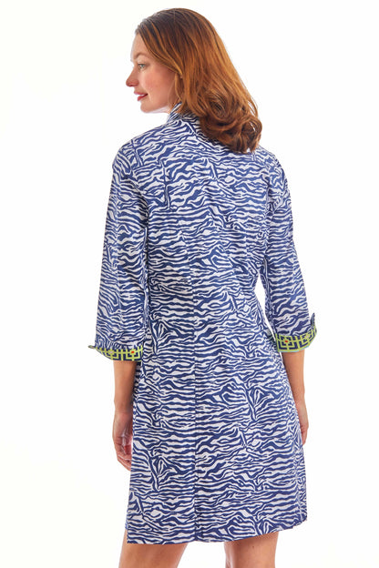 Sag Harbor Dress Navy Zebra Stripe