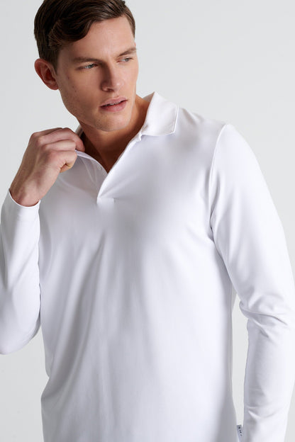 Long Sleeve Textured Jersey Polo - 62513-49-000