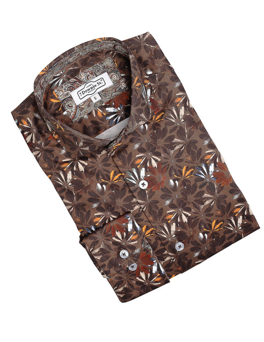 Brown Long Sleeve Sport Shirt M / BROWN