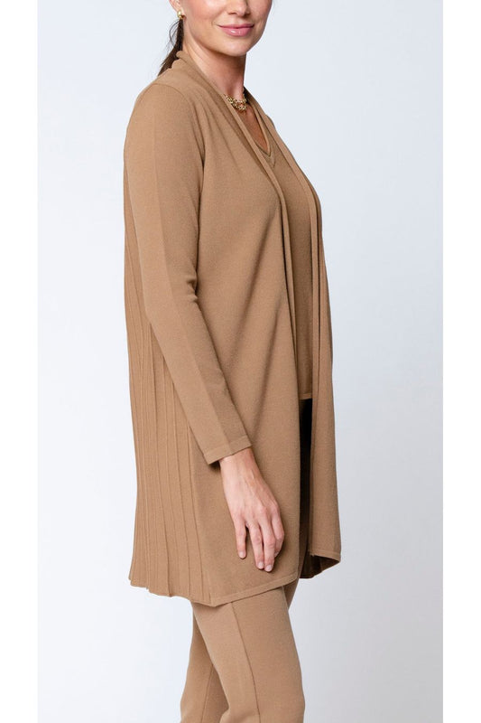 Amely Shawl Collar Mid-Length Cardigan; Mocha