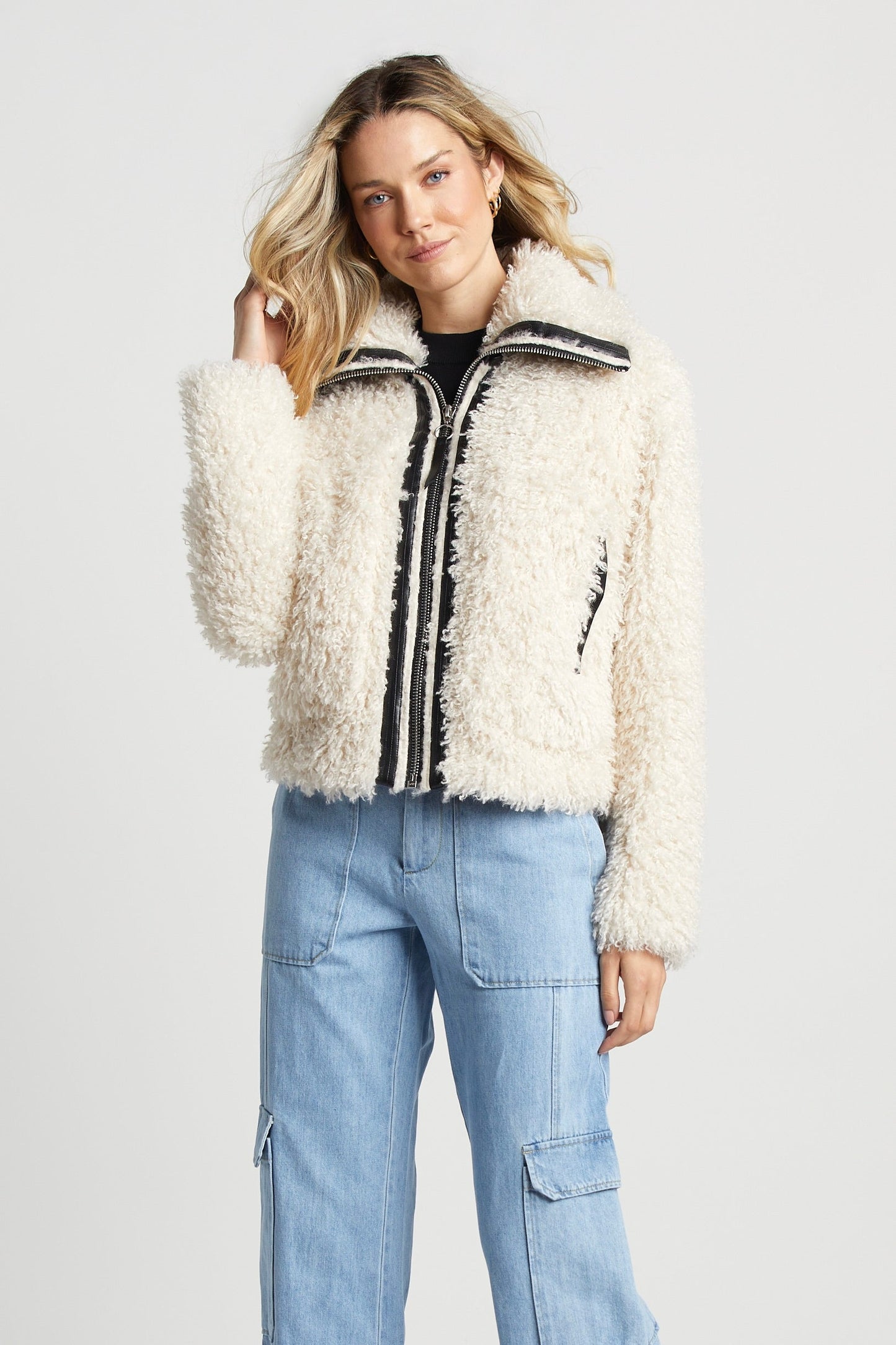 Carrie Short Mongolian Faux Fur Coat