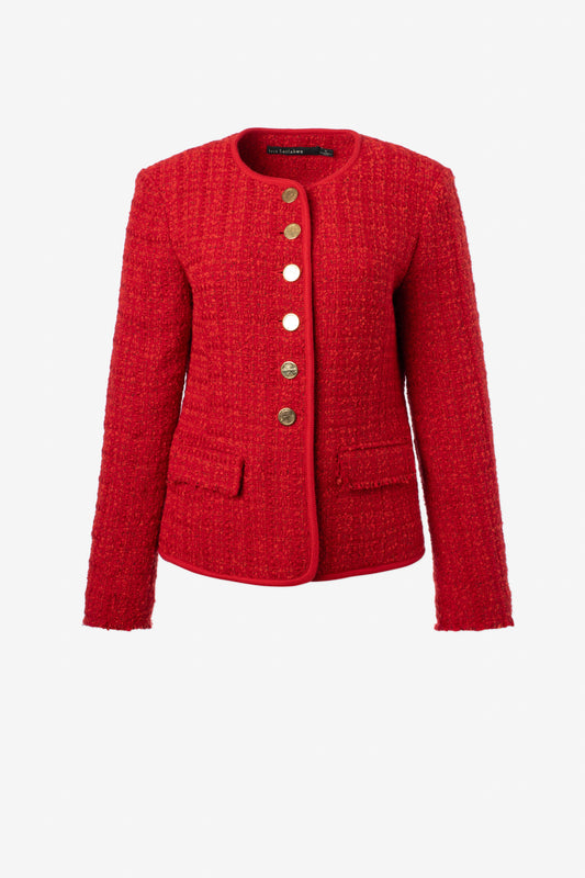 Tweed Open Jacket With Buttons - Banebrook Collections