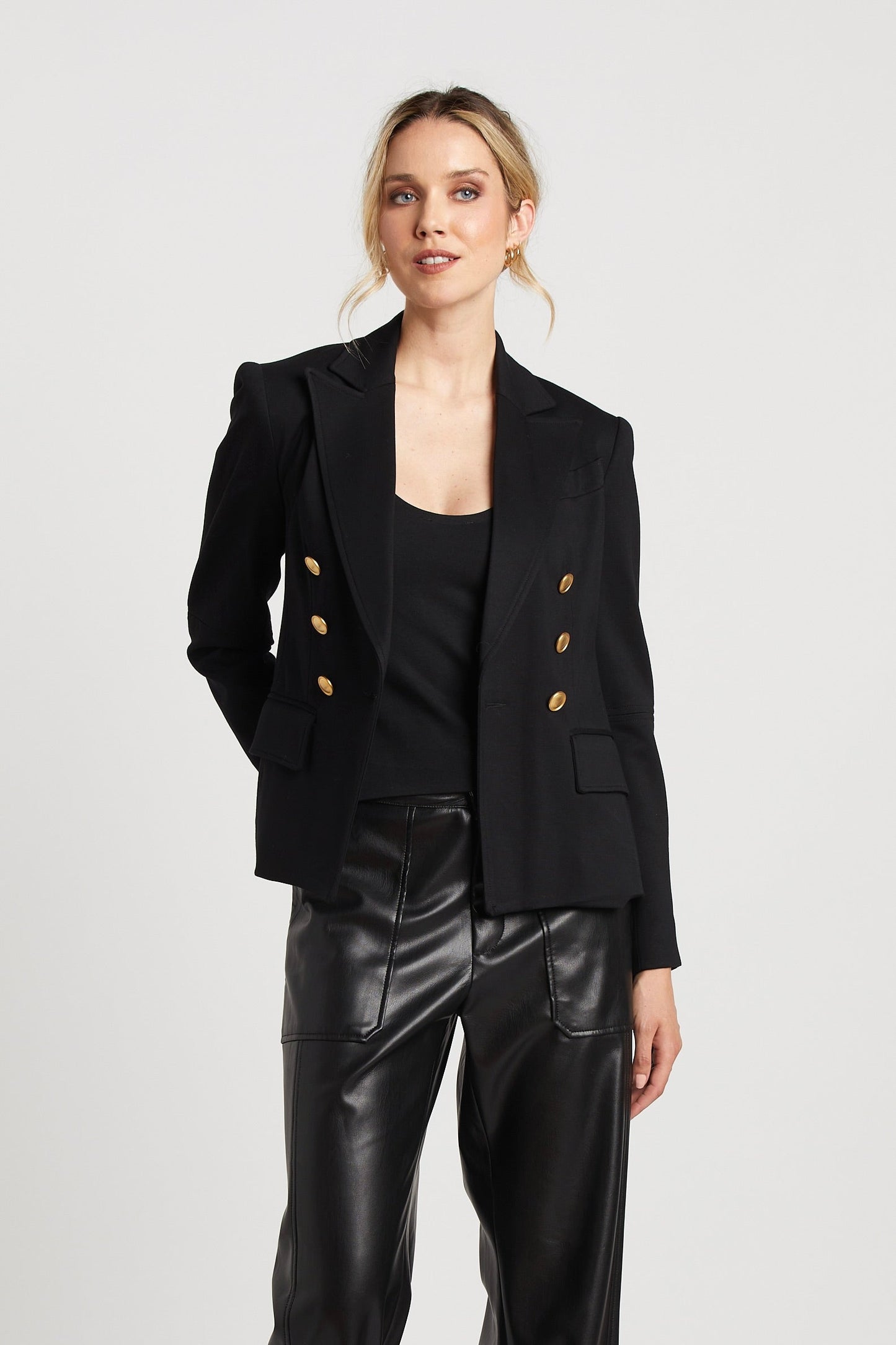 James Double Breasted Signature Stretch Blazer W/ Elbow Detail