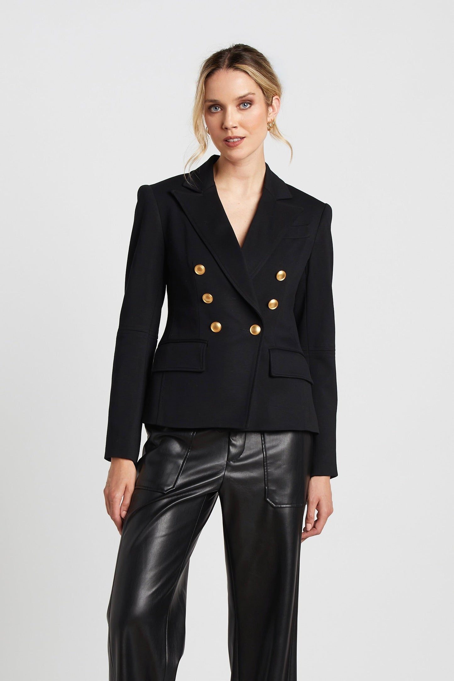 James Double Breasted Signature Stretch Blazer W/ Elbow Detail