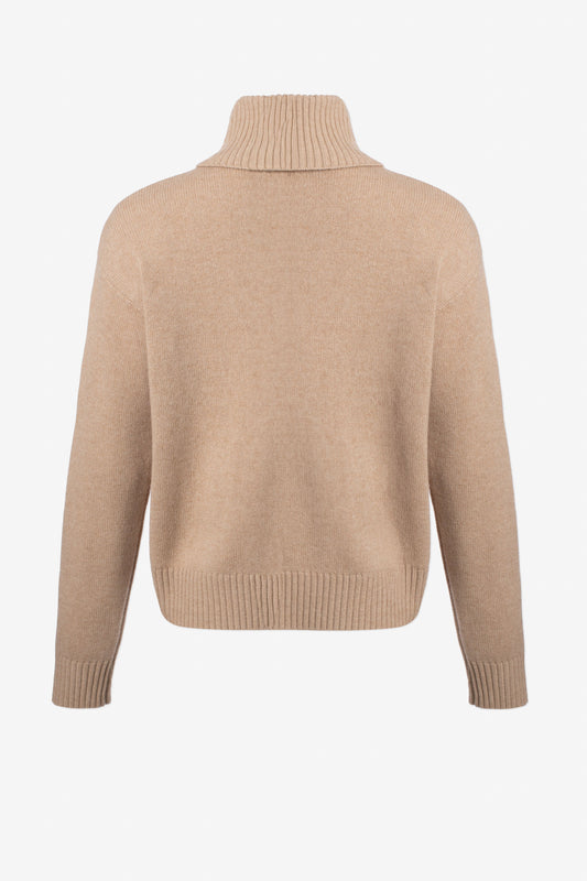 Turtleneck Boxy Crop Sweater - Banebrook Collections