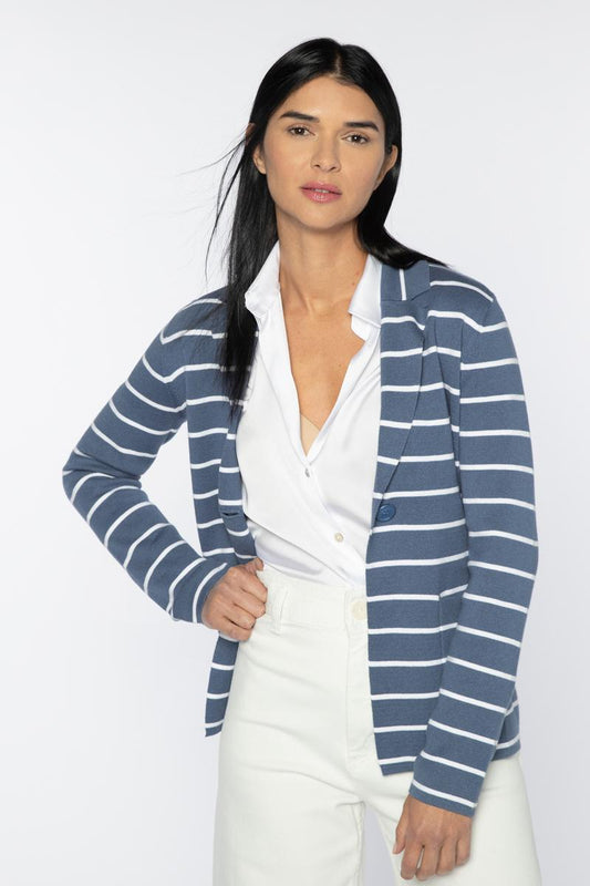 Fitted Notch Collar Cardigan