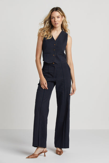 Sandro Sleeveless Pinstriped Vest