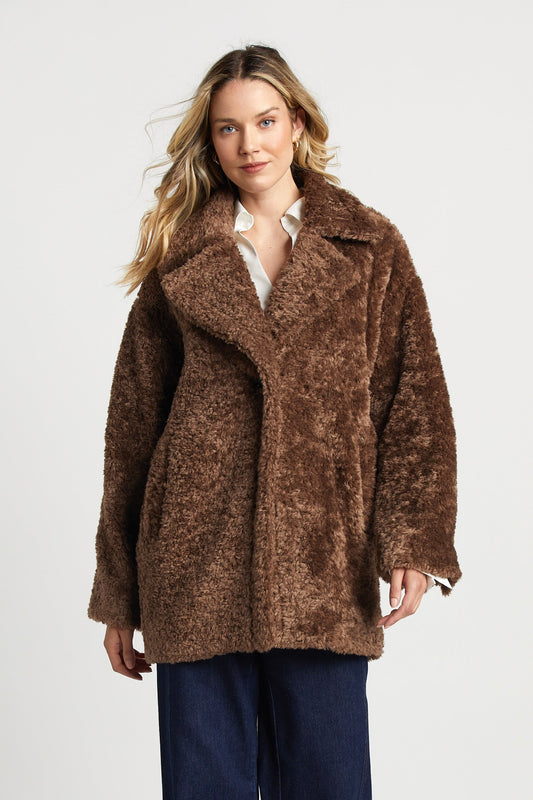 Saskia Mid Length Faux Fur Coat