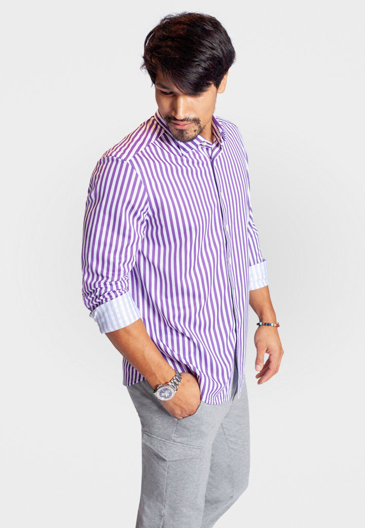 The Go Big Stripe Long Sleeve Tech Shirt-Long Sleeve Shirts-Buki