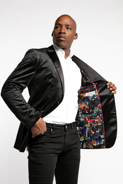 Valencia Black Paisley Dinner Jacket - 7 Downie St.®