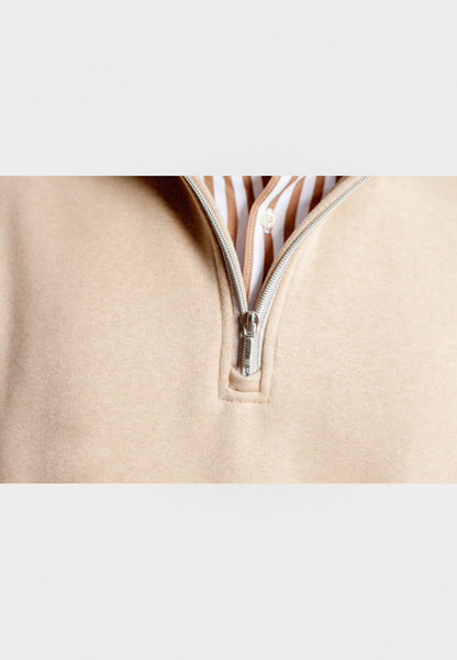 Voey Quarter Zip Sweatshirt-Sweatshirts, Camel-Buki-front detail