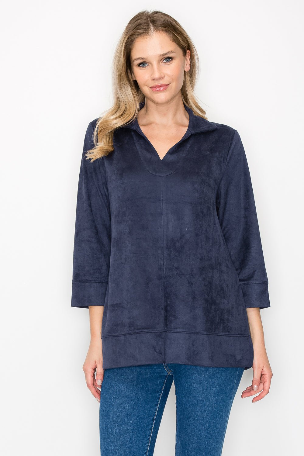 Addison Stretch Suede Top - JOH APPAREL - Banebrook Collections