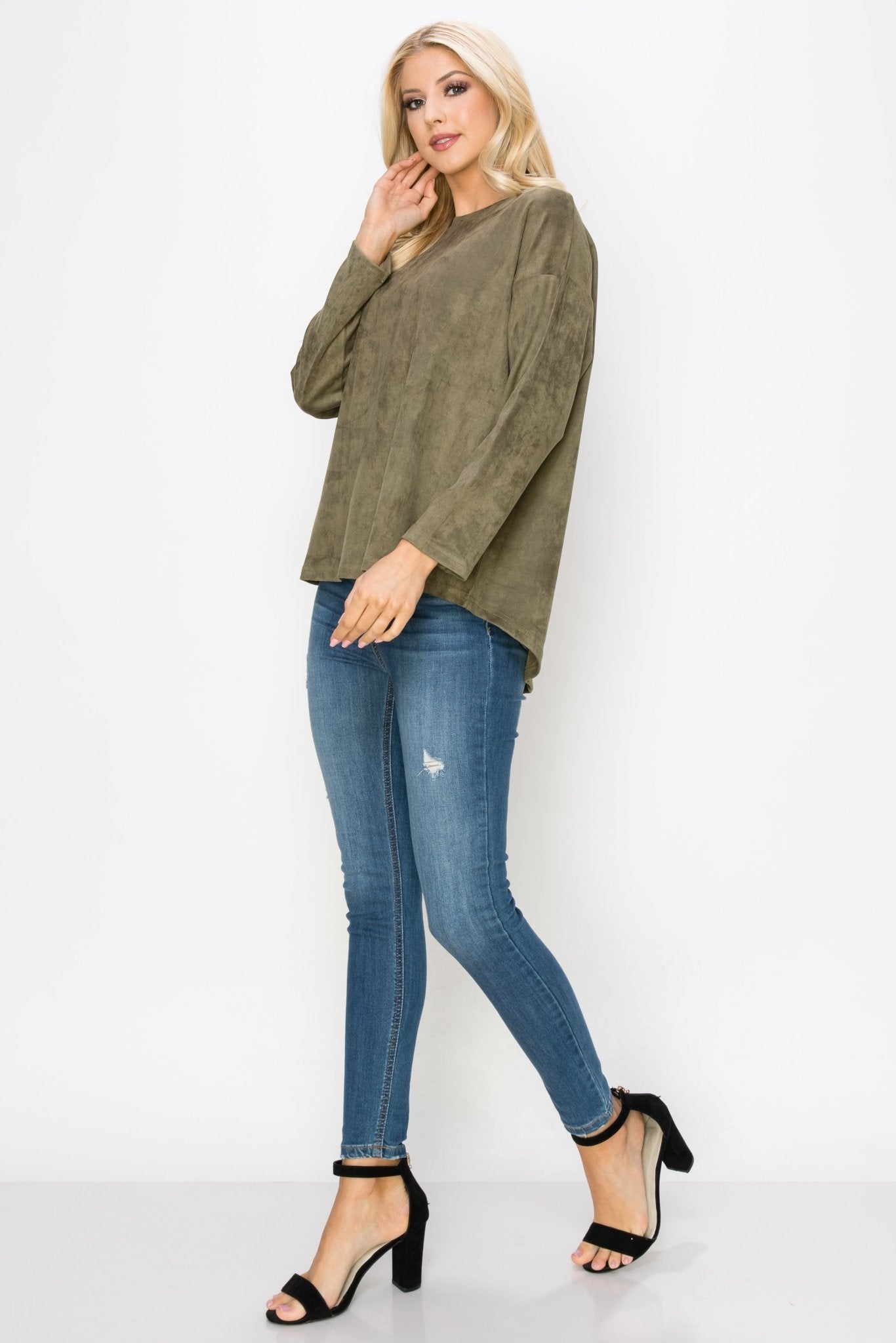 Adi Stretch Suede Top - JOH APPAREL - Banebrook Collections