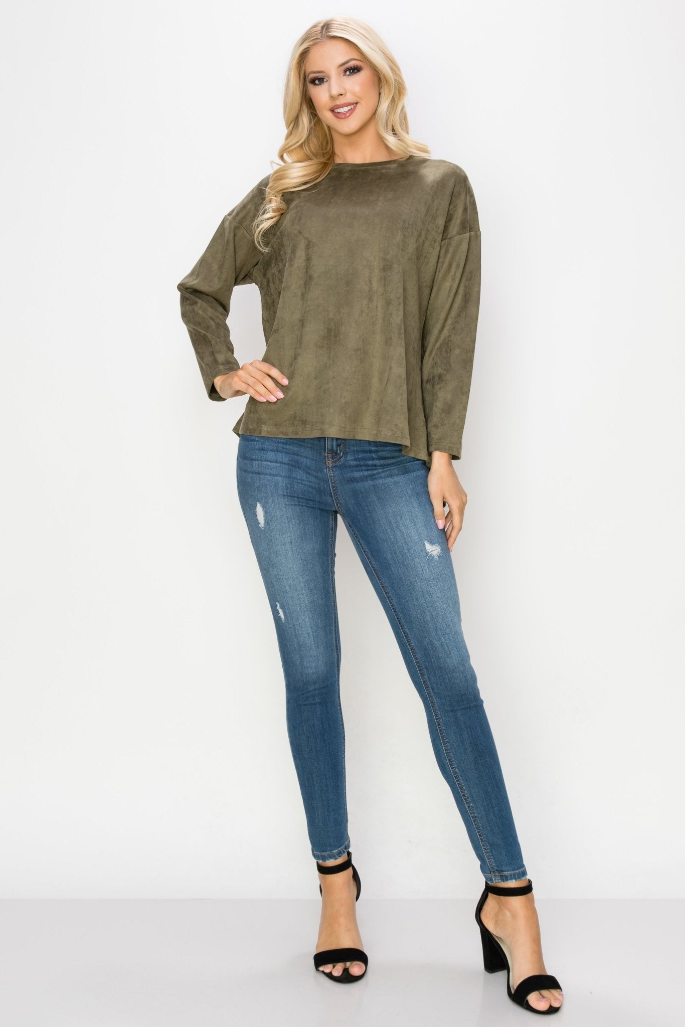 Adi Stretch Suede Top - JOH APPAREL - Banebrook Collections