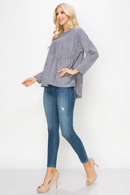 Adi Stretch Suede Top - JOH APPAREL - Banebrook Collections