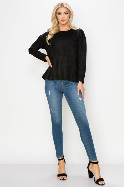 Adi Stretch Suede Top - JOH APPAREL - Banebrook Collections