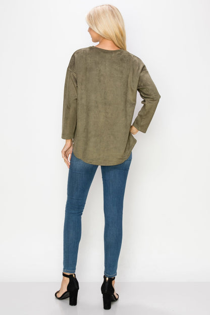 Adi Stretch Suede Top - JOH APPAREL - Banebrook Collections