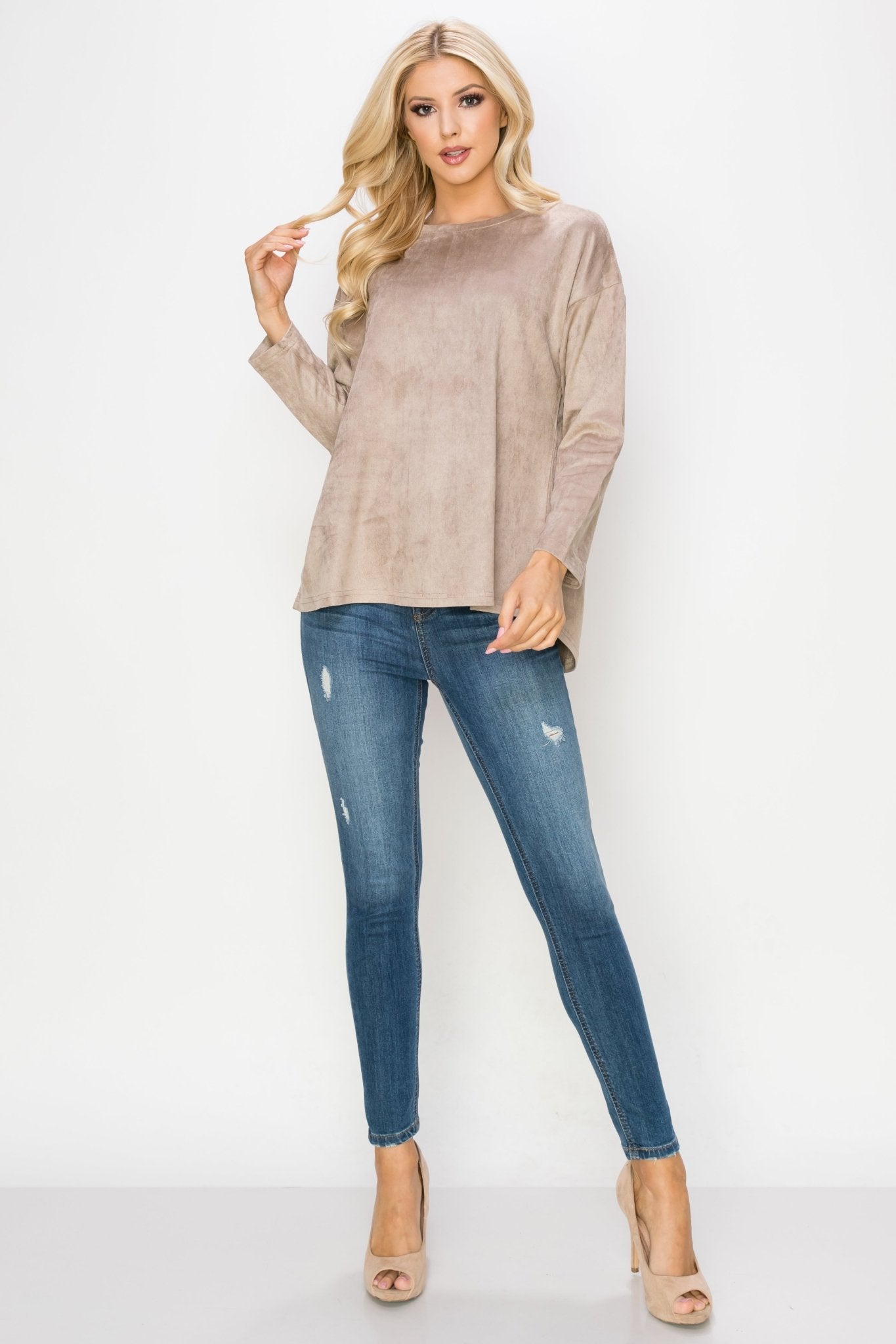 Adi Stretch Suede Top - JOH APPAREL - Banebrook Collections