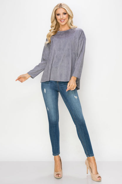 Adi Stretch Suede Top - JOH APPAREL - Banebrook Collections