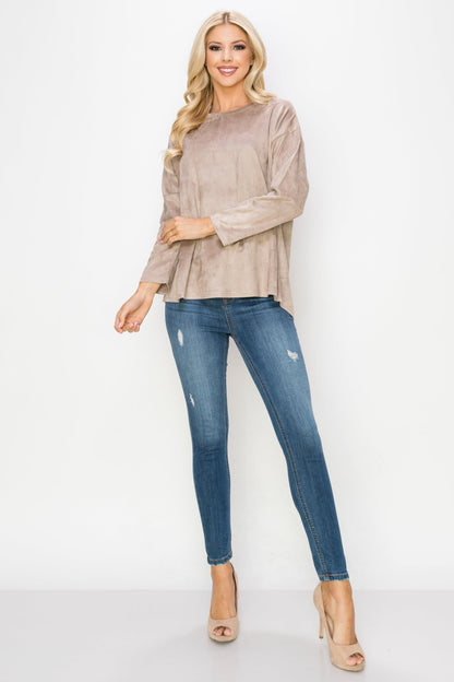 Adi Stretch Suede Top - JOH APPAREL - Banebrook Collections