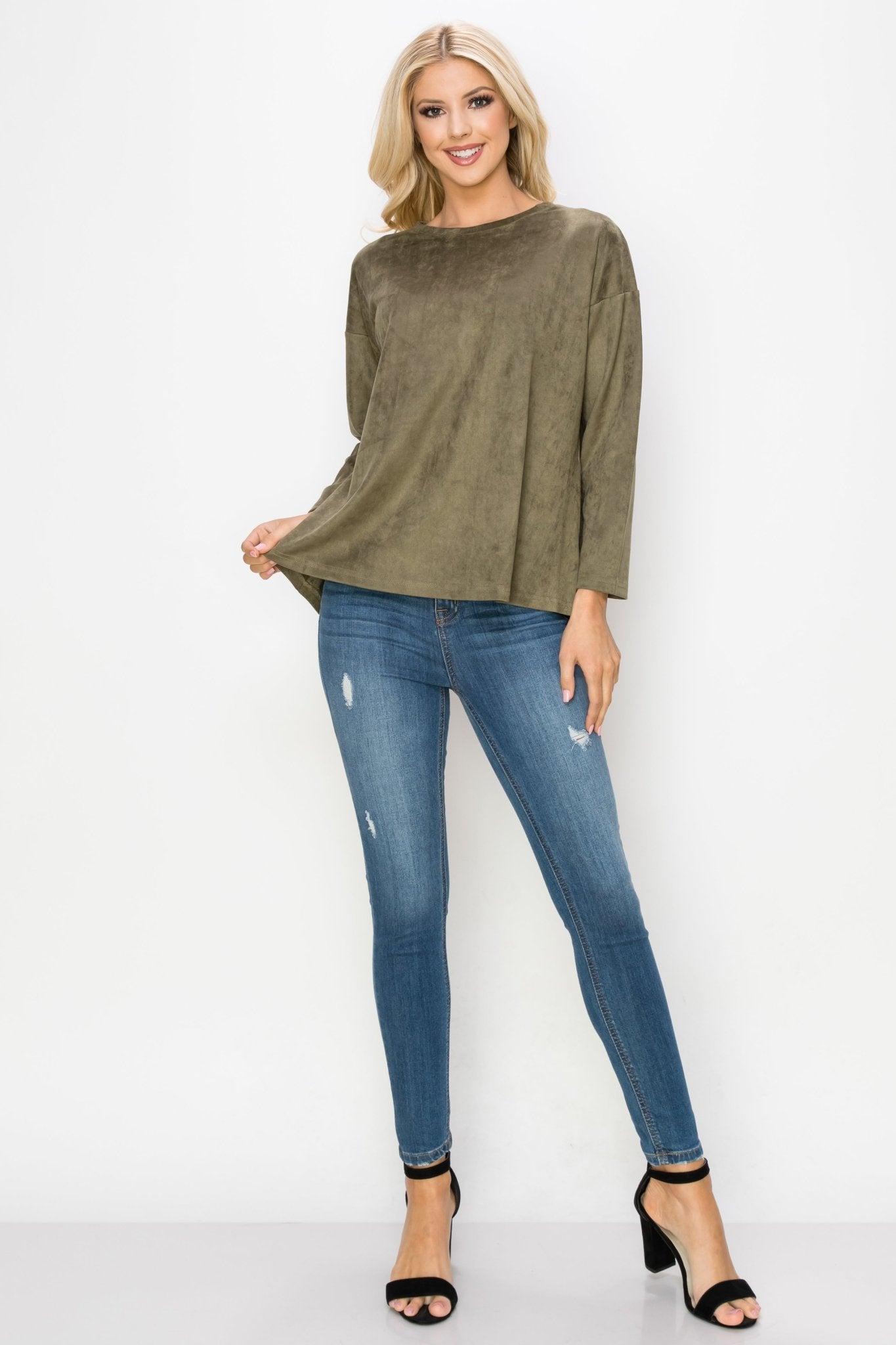 Adi Stretch Suede Top - JOH APPAREL - Banebrook Collections