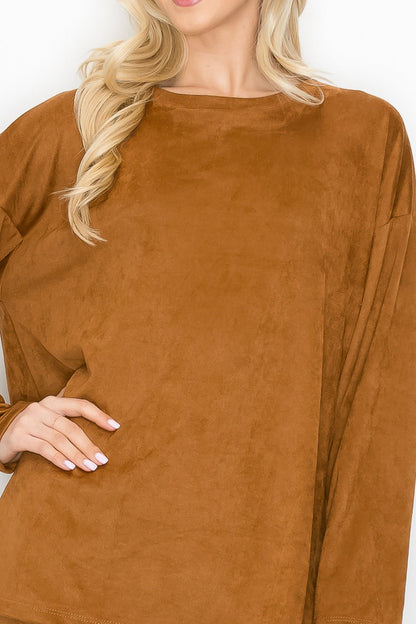 Adi Stretch Suede Top - JOH APPAREL - Banebrook Collections