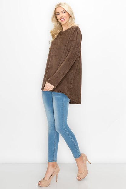 Adi Stretch Suede Top - JOH APPAREL - Banebrook Collections