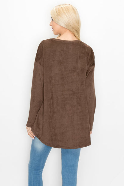 Adi Stretch Suede Top - JOH APPAREL - Banebrook Collections