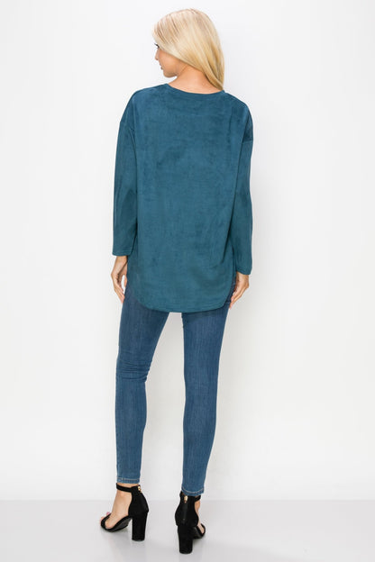 Adi Stretch Suede Top - JOH APPAREL - Banebrook Collections