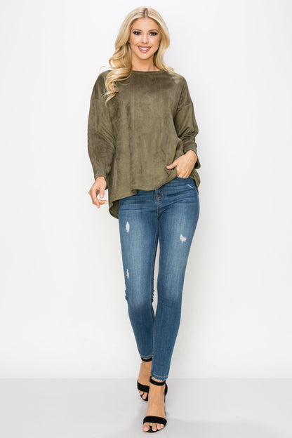 Adi Stretch Suede Top - JOH APPAREL - Banebrook Collections