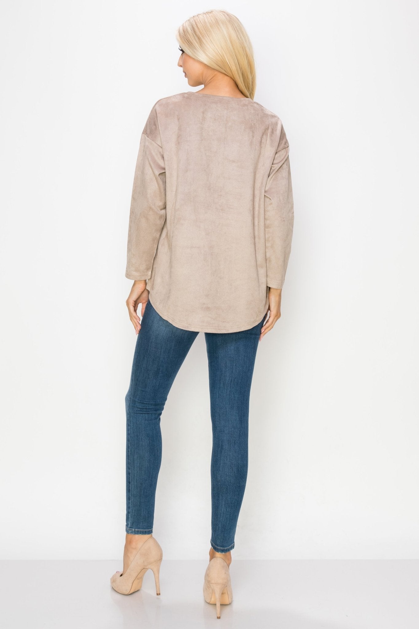 Adi Stretch Suede Top - JOH APPAREL - Banebrook Collections