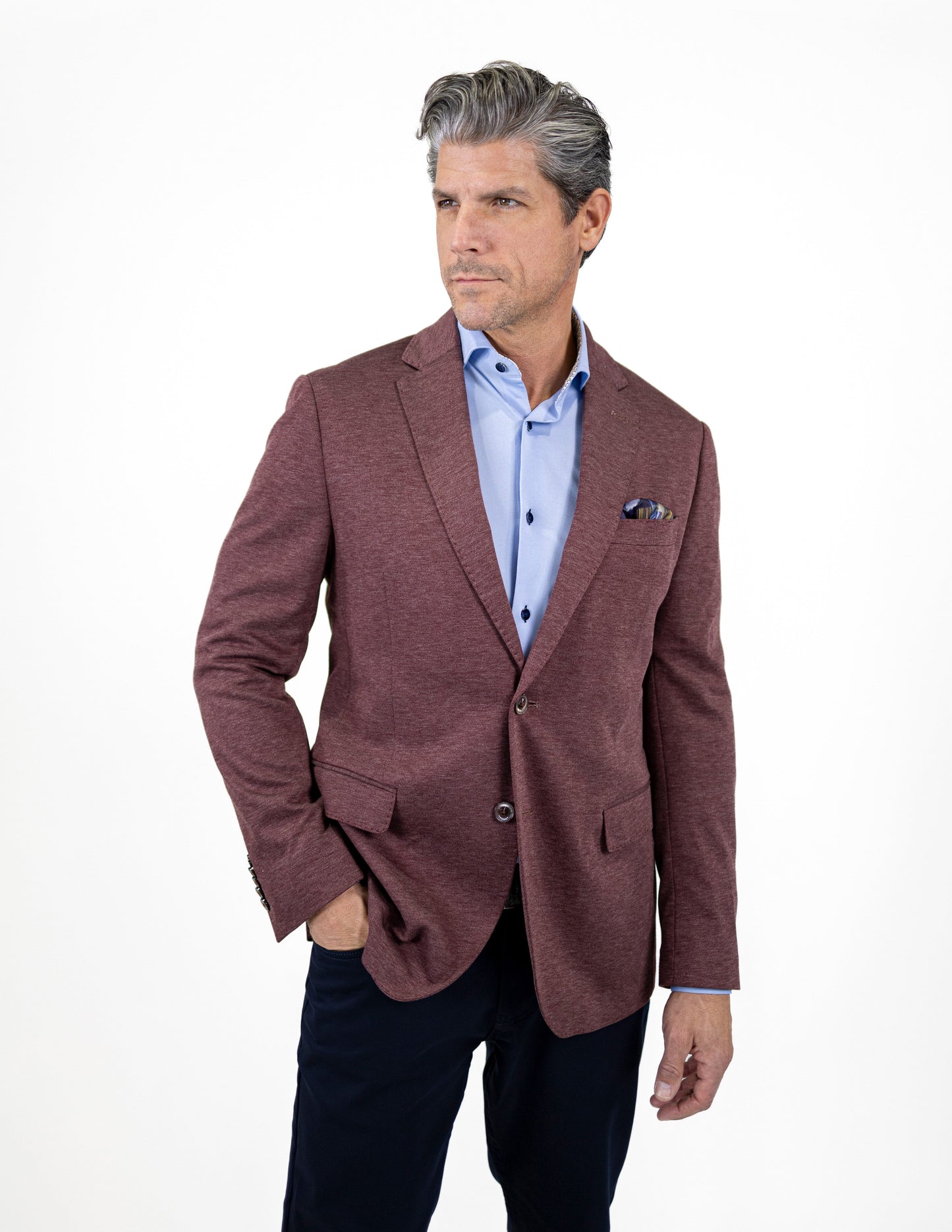 Antonio Burgundy Knit Blazer