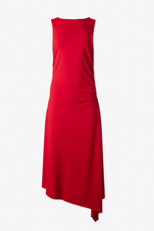 Asymetric Gathered Midi Dress - IRIS SETLAKWE - Banebrook Collections