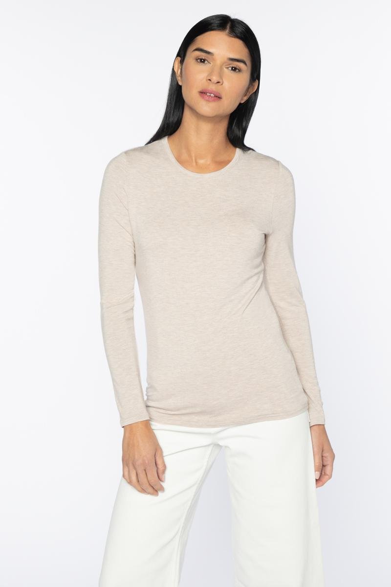 Bamboo Long Sleeve Crew - KINROSS CASHMERE - Banebrook Collections