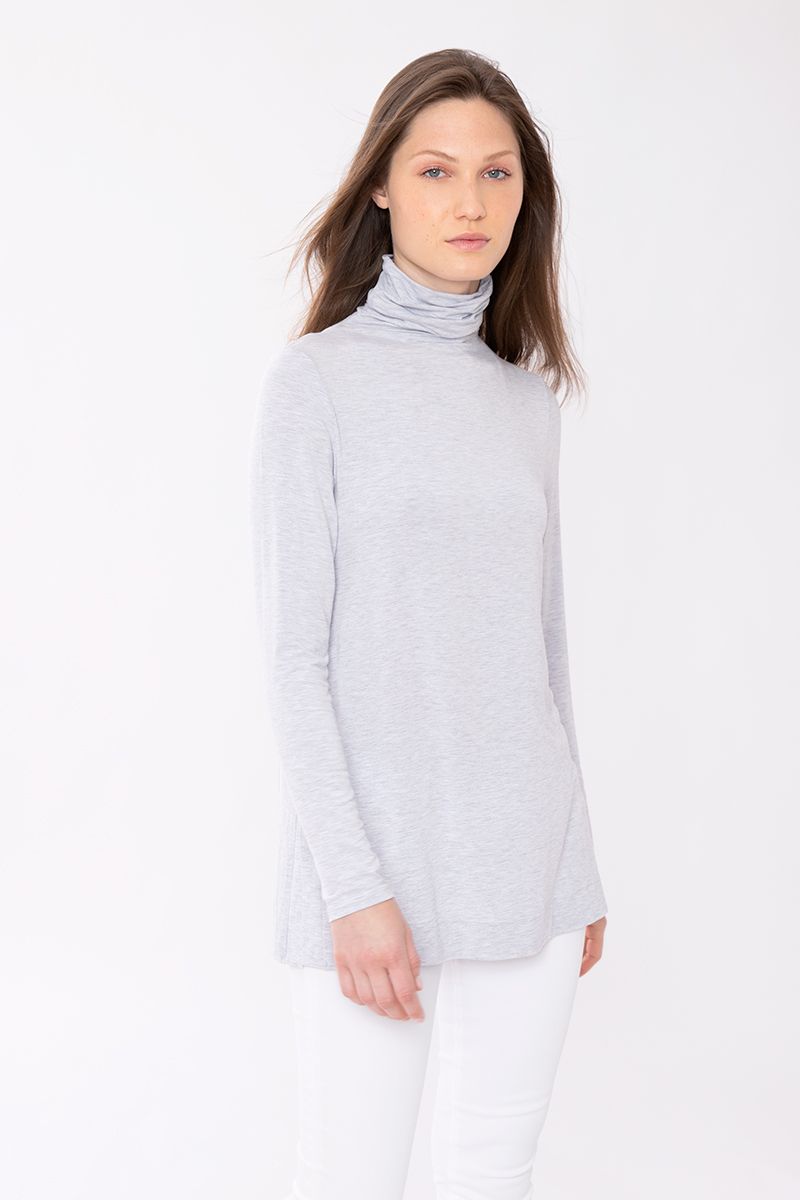 Bamboo Scrunch Neck Tunic - KINROSS CASHMERE - Banebrook Collections