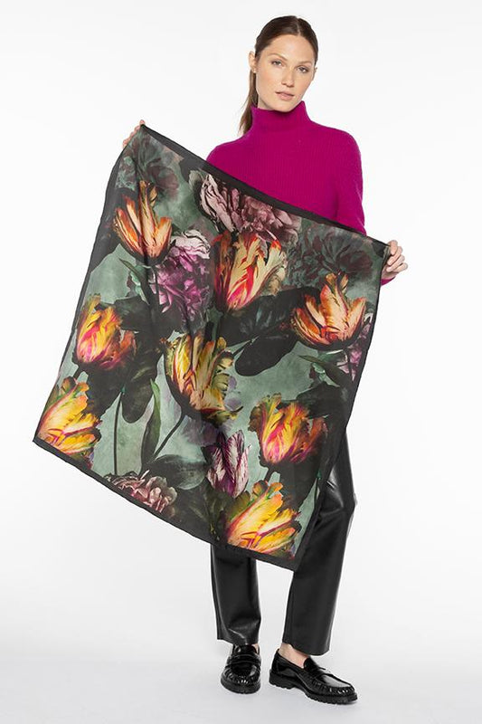 Botanical Print Scarf - KINROSS CASHMERE - Banebrook Collections