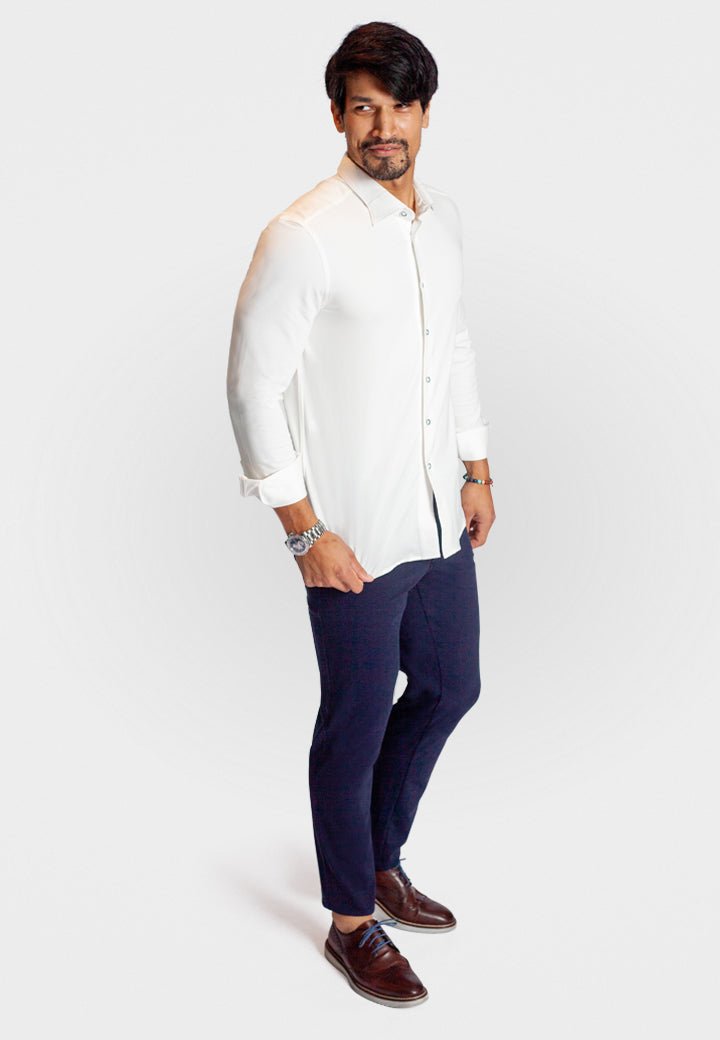 Buki + Cinqo 'Single Shot' Long Sleeve Shirt White - BUKI - Banebrook Collections